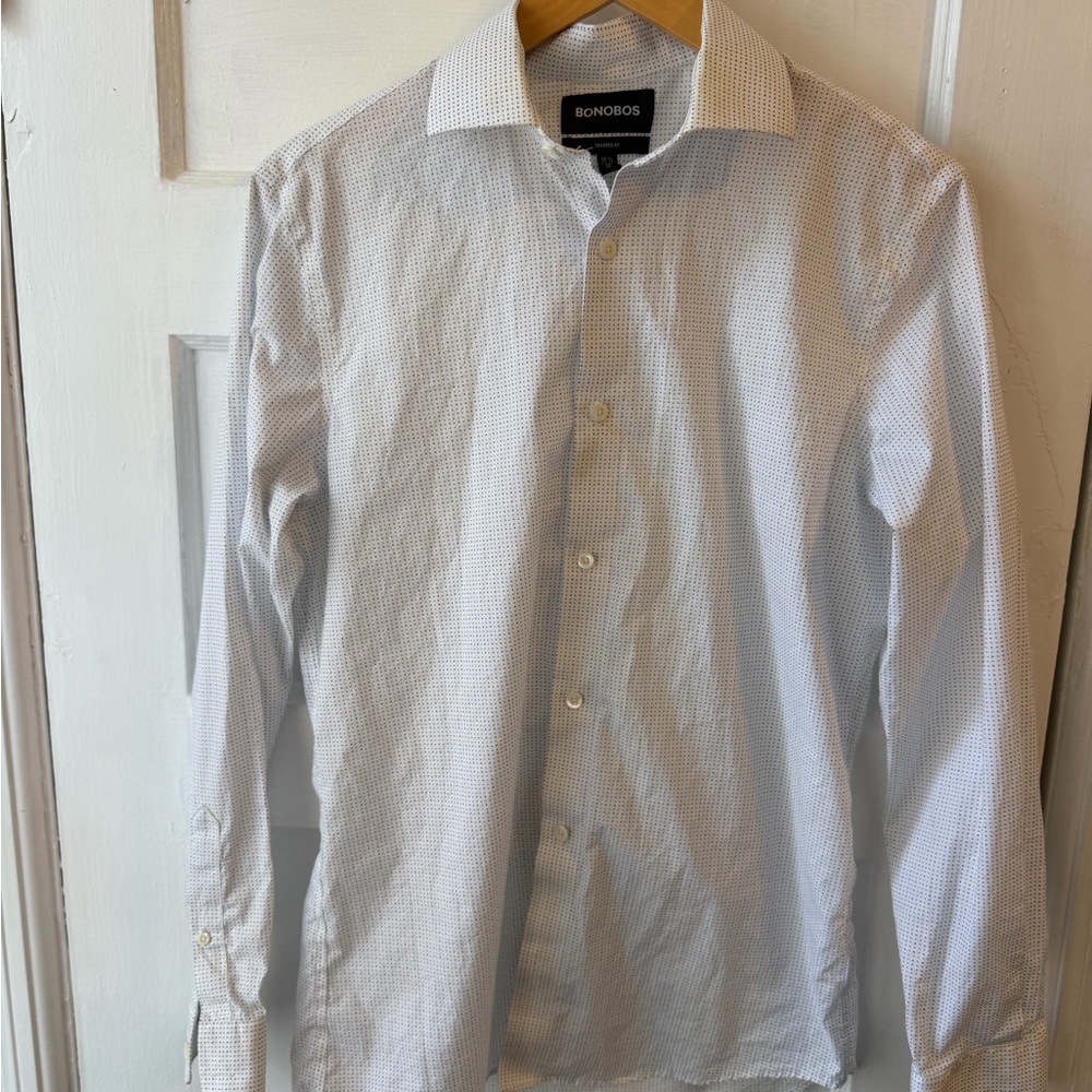 Bonobos White Micro-Pattern Dress Shirt